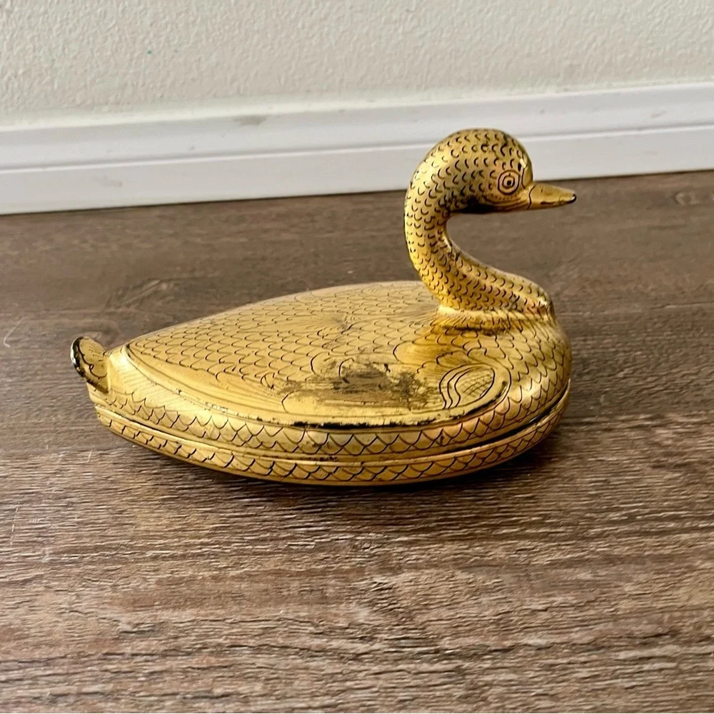 Gold Duck Trinket Box